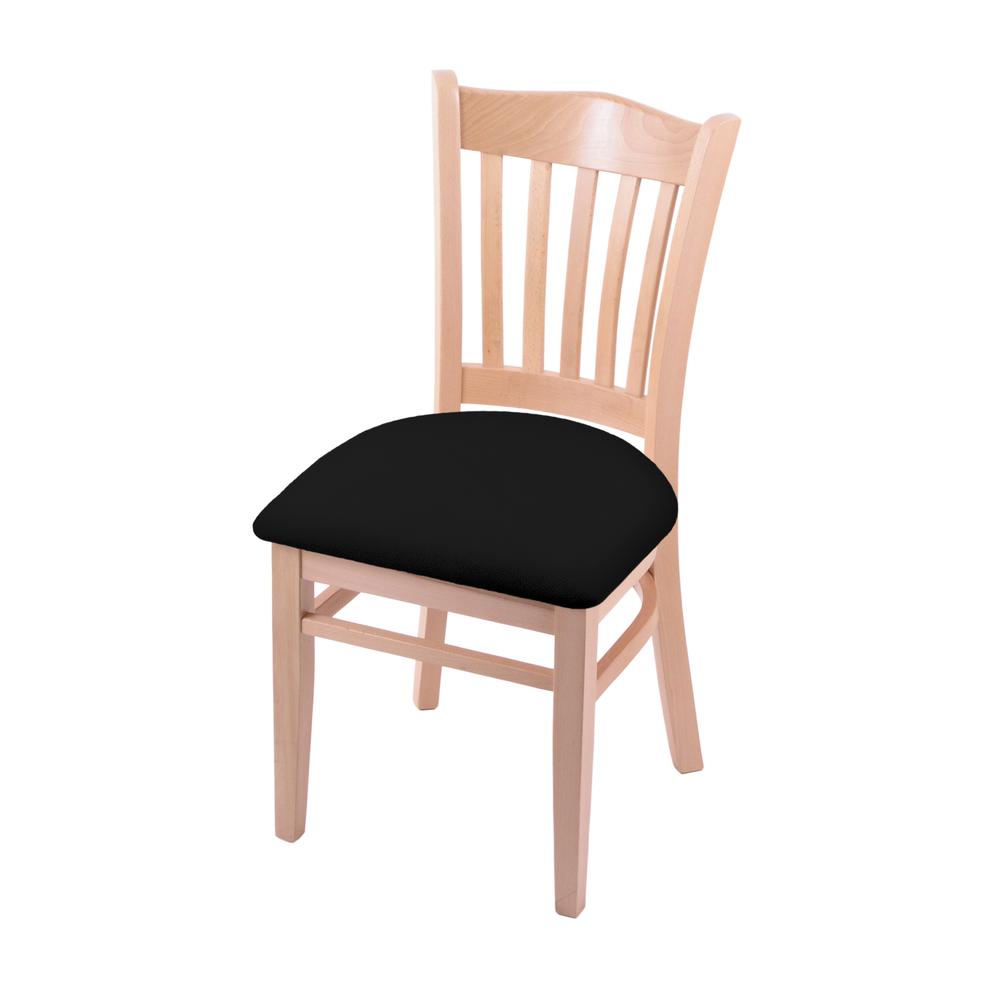 3120 18" Chair with Natural Finish and Black Vinyl Seat. Picture 1