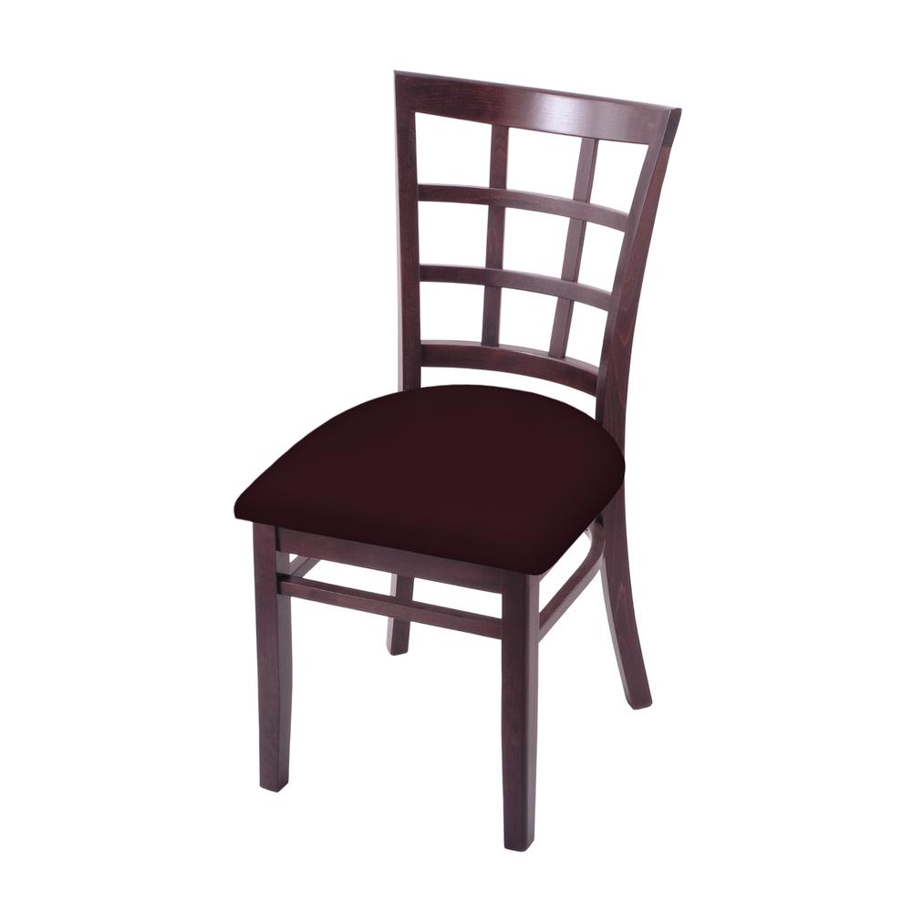 3130 18" Chair with Dark Cherry Finish and Canter Bordeaux Seat. Picture 1