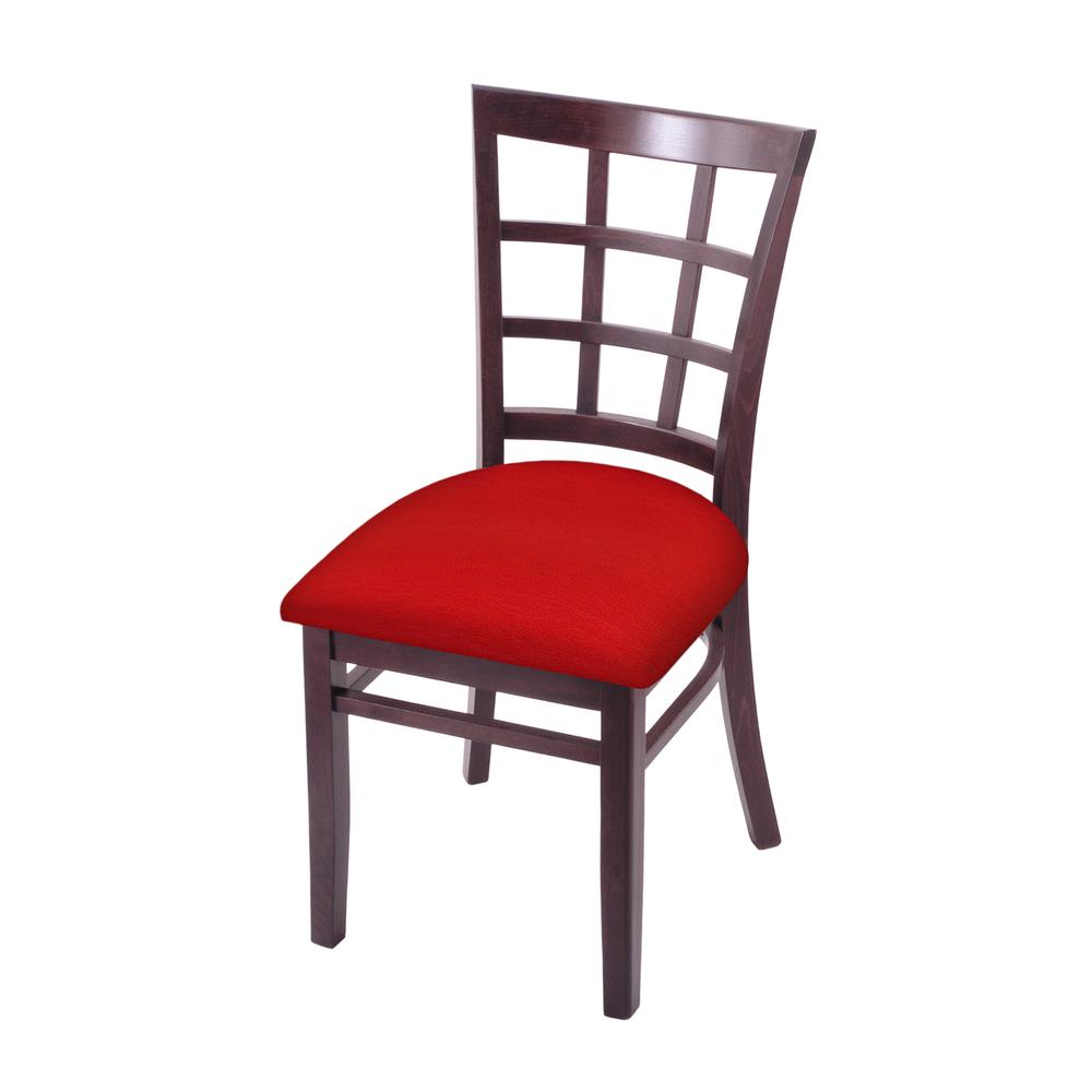 3130 18" Chair with Dark Cherry Finish and Canter Red Seat. Picture 1