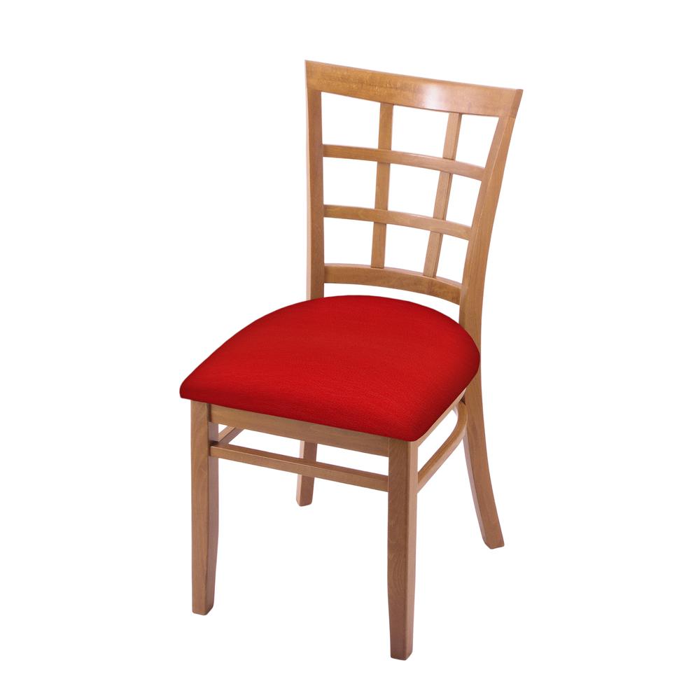 3130 18" Chair with Medium Finish and Canter Red Seat. Picture 1