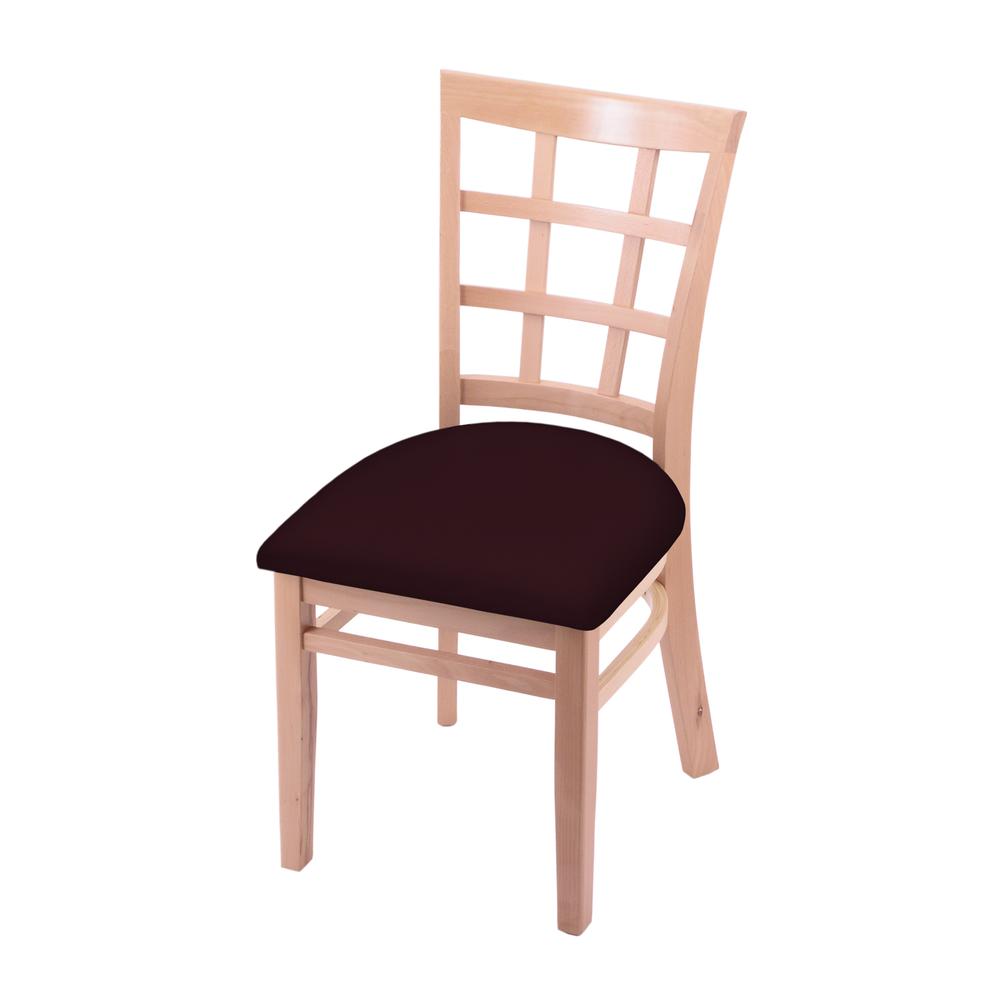 3130 18" Chair with Natural Finish and Canter Bordeaux Seat. The main picture.