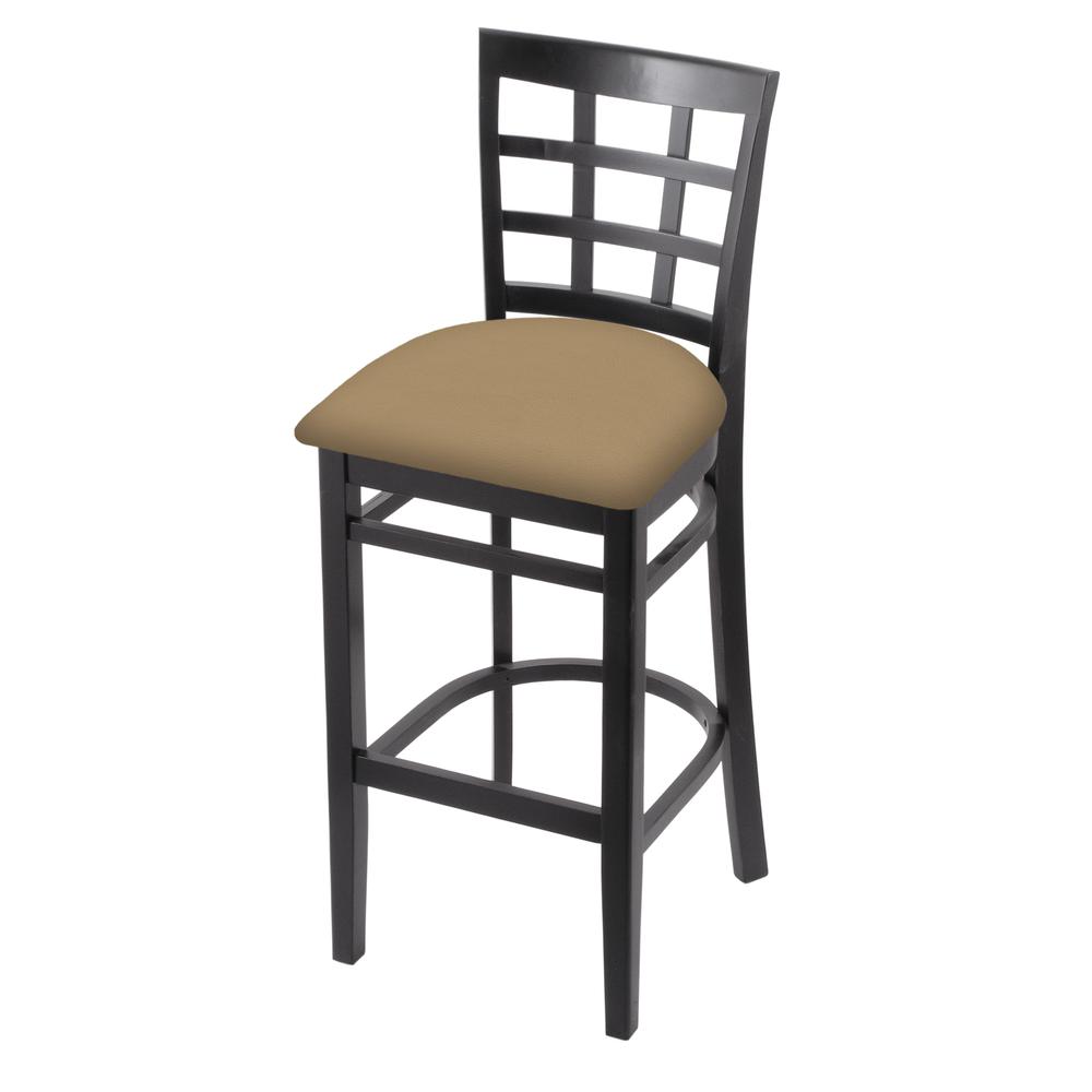 3130 25" Counter Stool with Black Finish and Canter Sand Seat. Picture 1