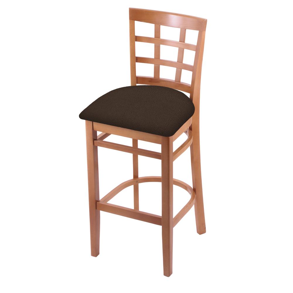 3130 25" Counter Stool with Medium Finish and Rein Coffee Seat. Picture 1