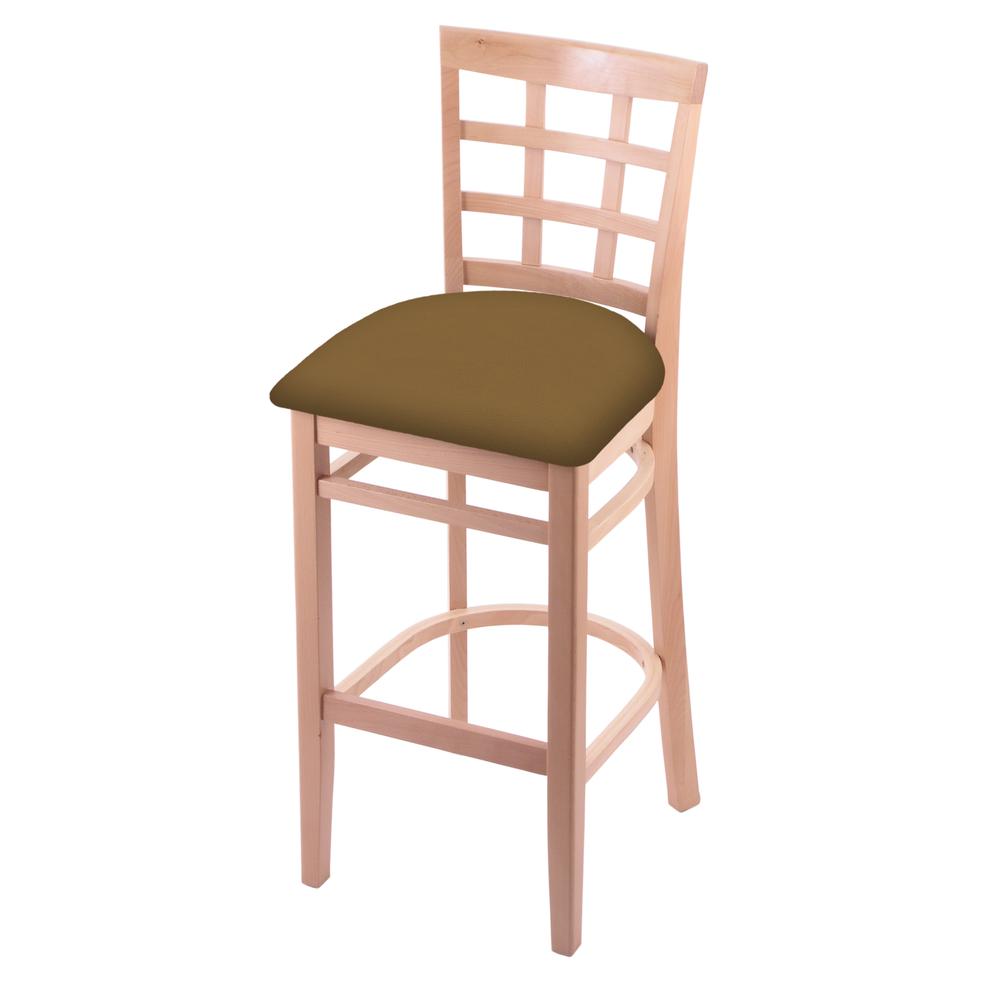 3130 25" Counter Stool with Natural Finish and Canter Saddle Seat. Picture 1