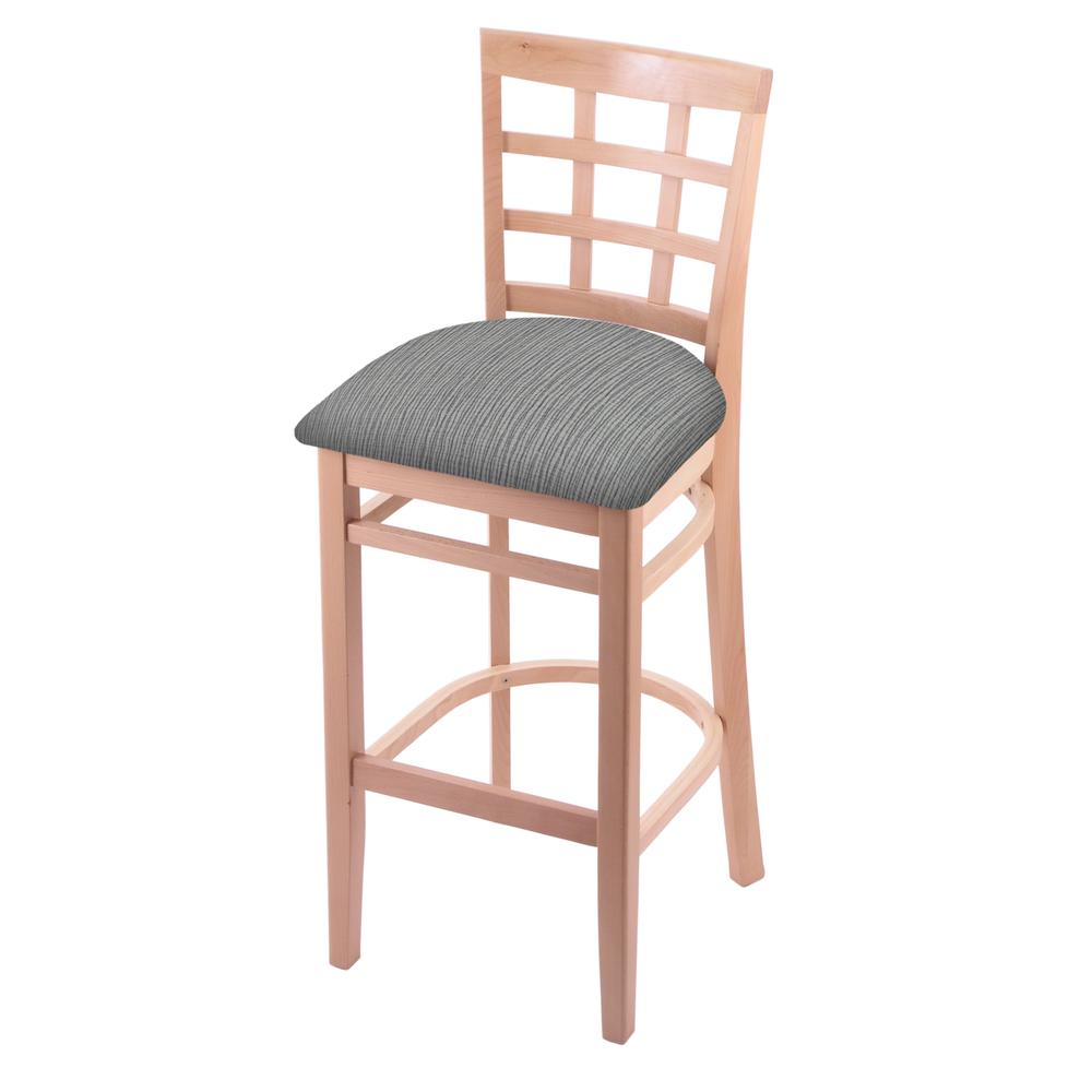 3130 25" Counter Stool with Natural Finish and Graph Alpine Seat. Picture 1