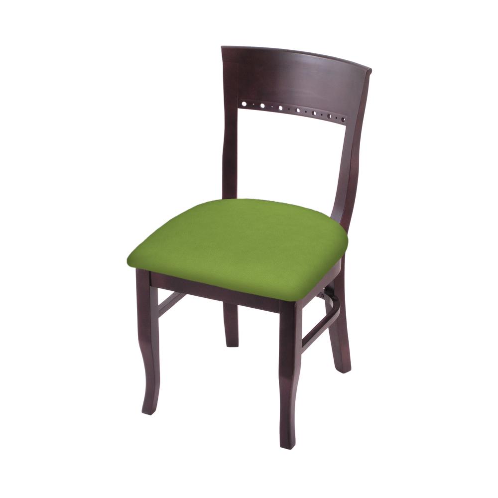 3160 18" Chair with Dark Cherry Finish and Canter Kiwi Green Seat. Picture 1
