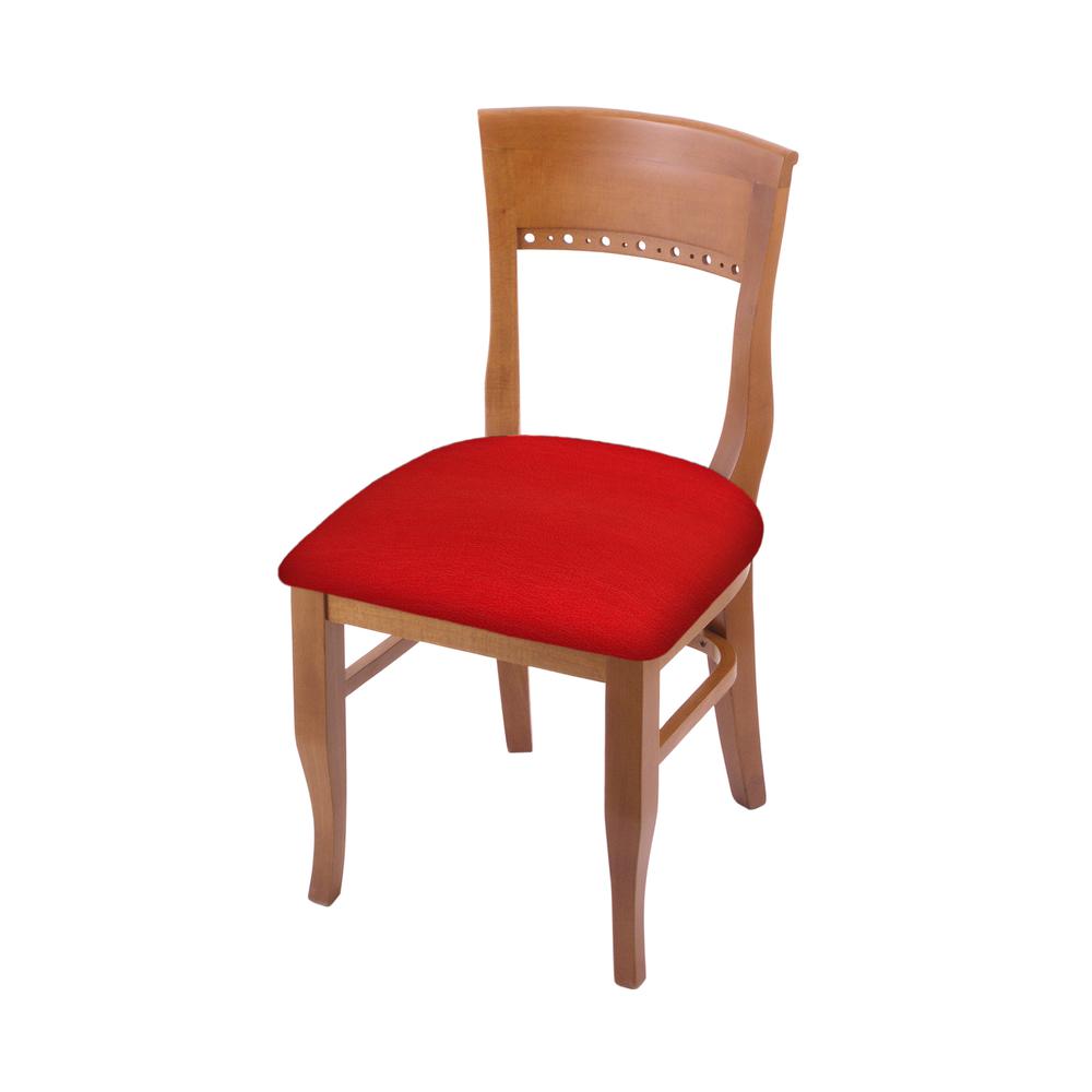 3160 18" Chair with Medium Finish and Canter Red Seat. Picture 1