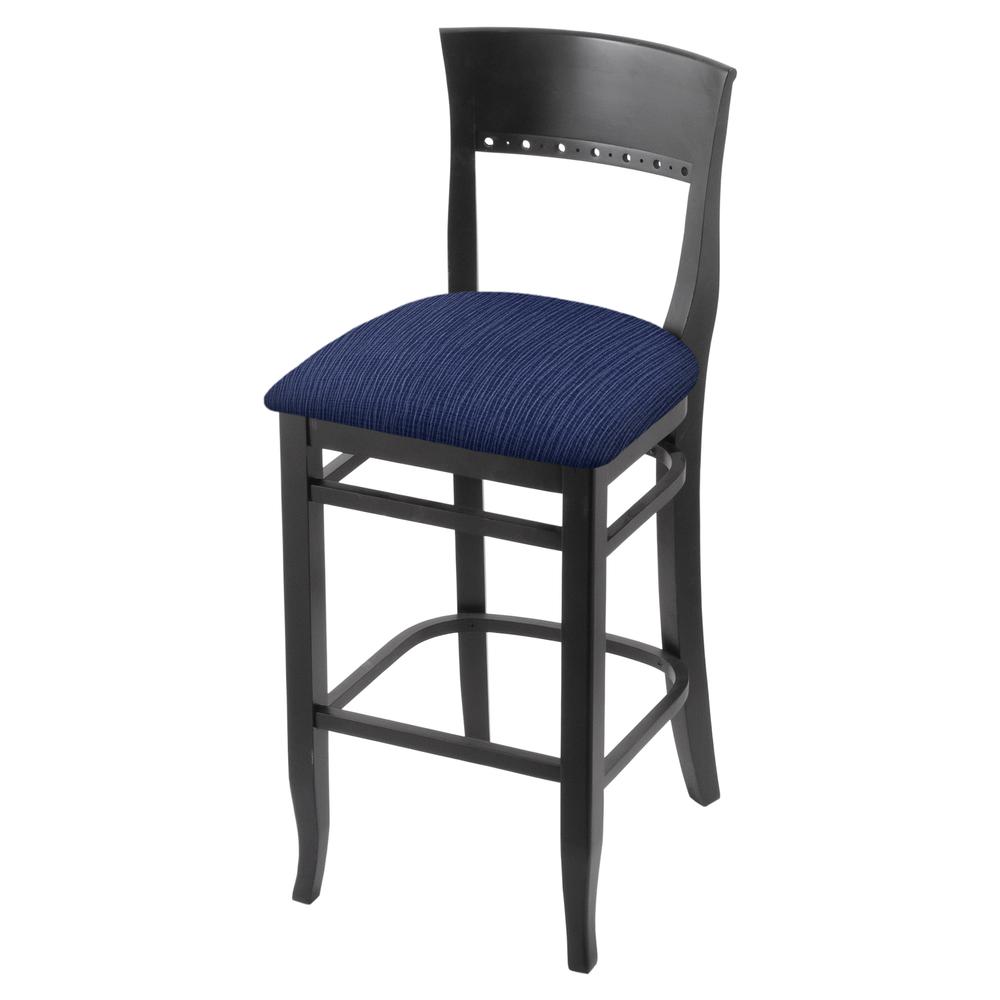 3160 25" Bar Stool with Black Finish and Graph Anchor Seat. The main picture.