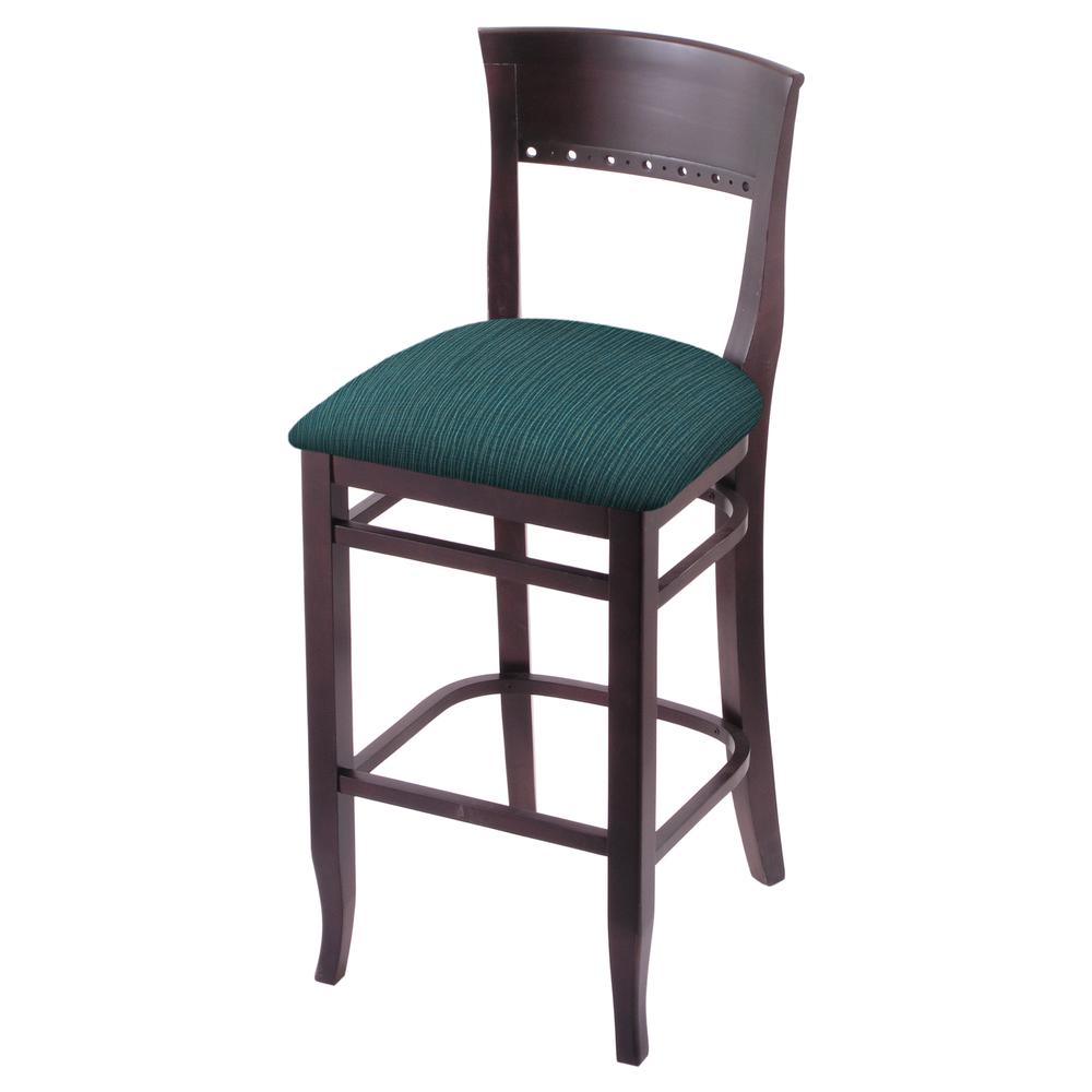 3160 25" Bar Stool with Dark Cherry Finish and Graph Tidal Seat. Picture 1
