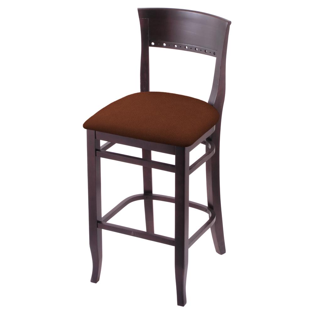3160 25" Bar Stool with Dark Cherry Finish and Rein Adobe Seat. Picture 1
