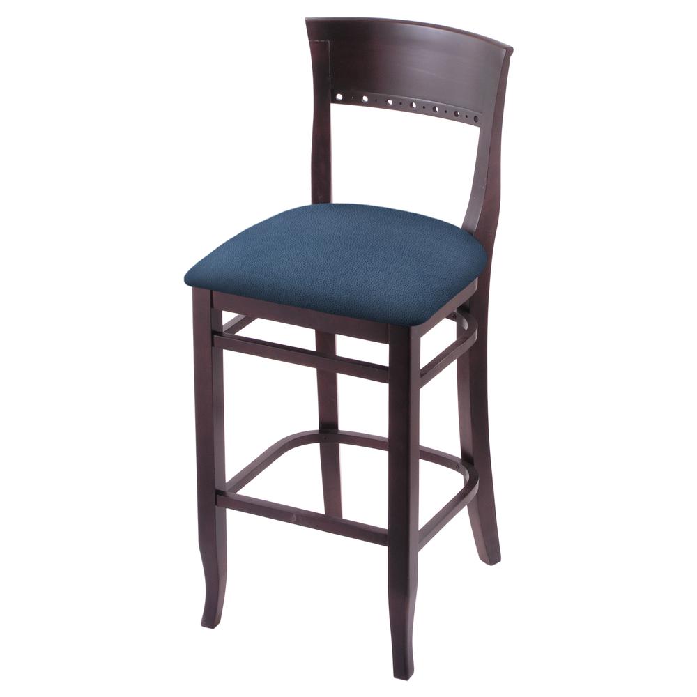 3160 25" Bar Stool with Dark Cherry Finish and Rein Bay Seat. Picture 1