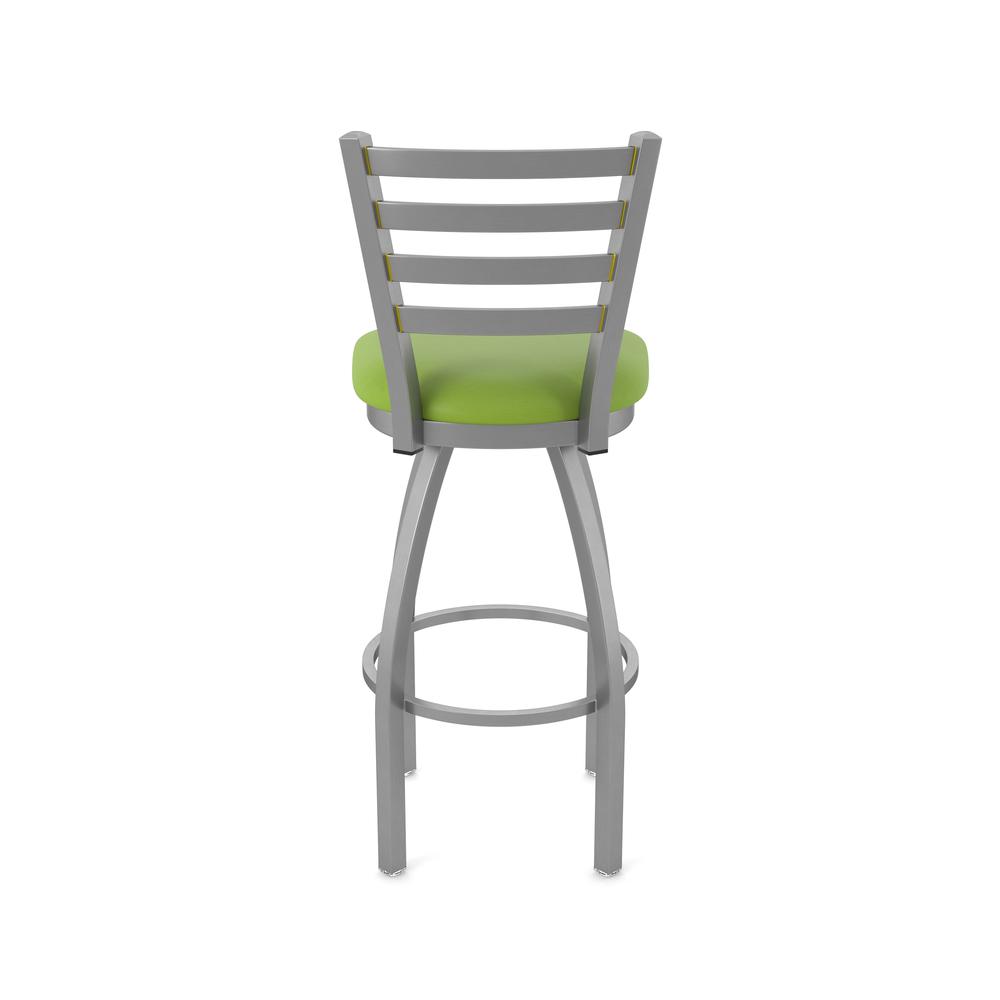 410 Jackie Stainless Steel 36" Swivel Bar Stool with Canter Kiwi Green Seat. Picture 5