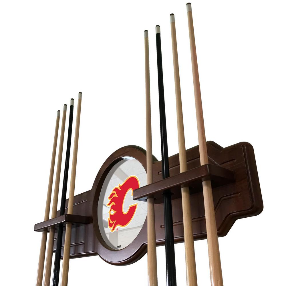Calgary Flames Cue Rack in Chardonnay Finish. Picture 2