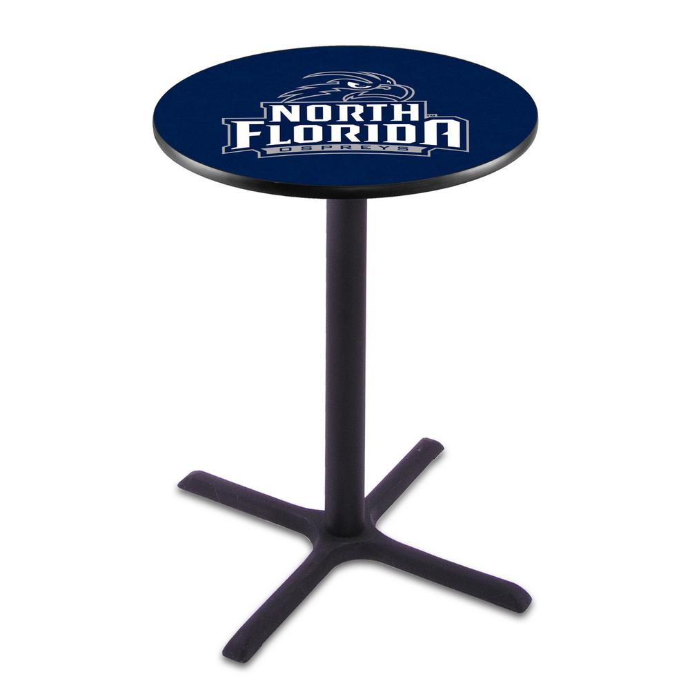 L211 University of North Florida 42' Tall - 36' Top Pub Table w/ Black Wrinkle Finish. Picture 1