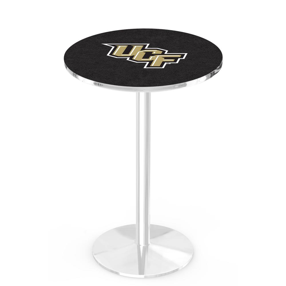 L214 University of Central Florida 42" Tall - 36" Top Pub Table with Chrome Finish. Picture 1