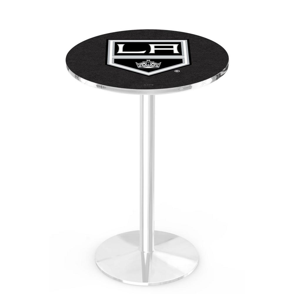 L214 Los Angeles Kings 42" Tall - 36" Top Pub Table with Chrome Finish (2614). Picture 1
