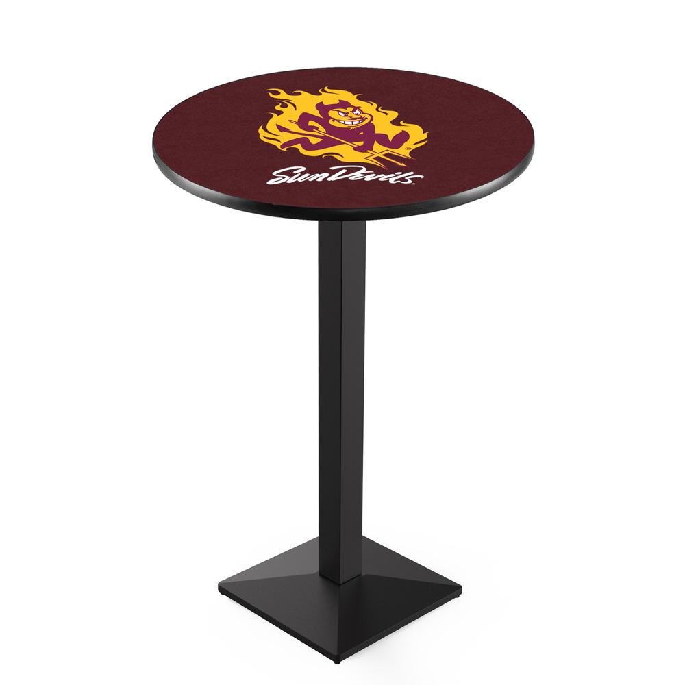 L217 Arizona State University (Sparky) 42' Tall - 36' Top Pub Table w/ Black Wrinkle Finish. Picture 1