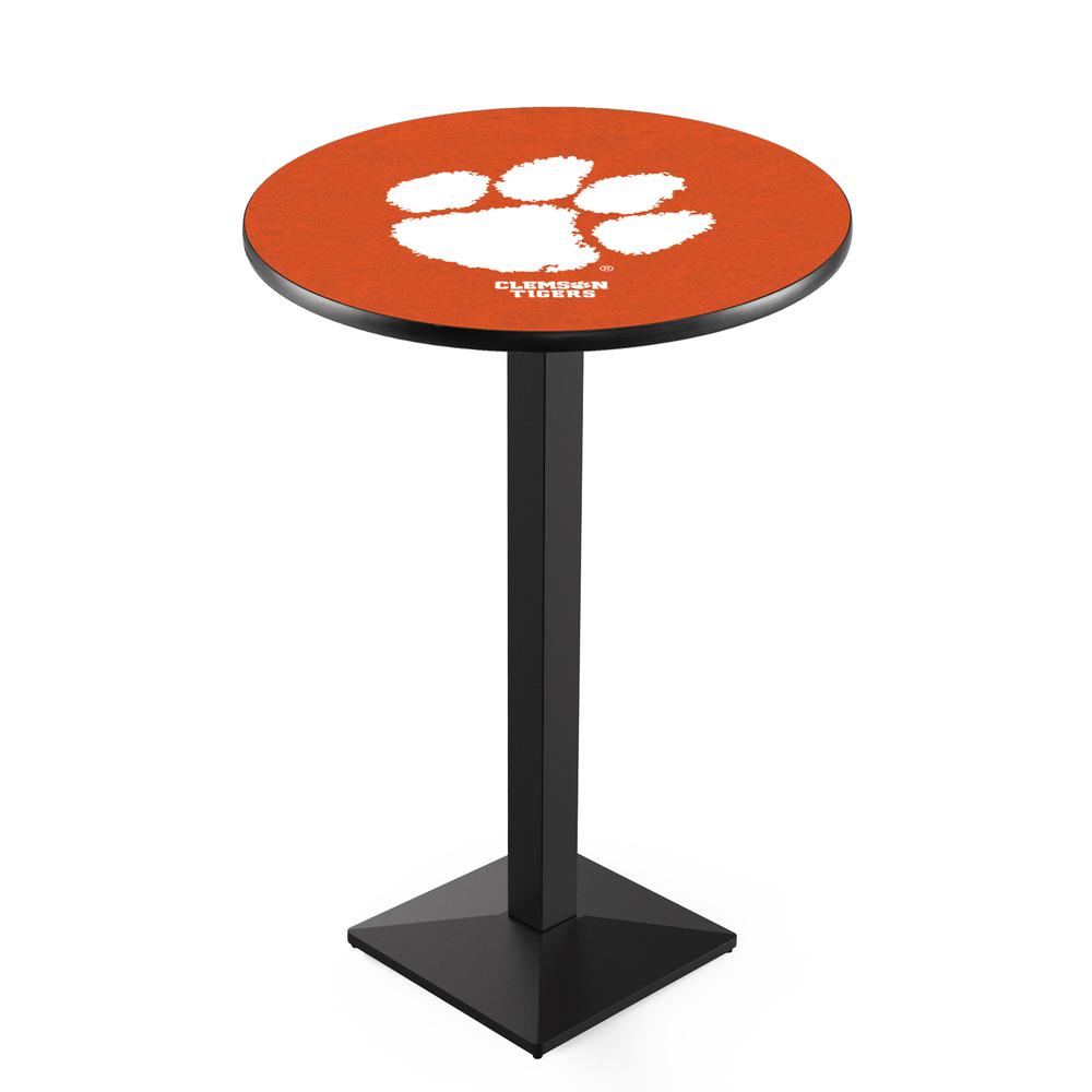 L217 Clemson 42' Tall - 36' Top Pub Table w/ Black Wrinkle Finish. Picture 1
