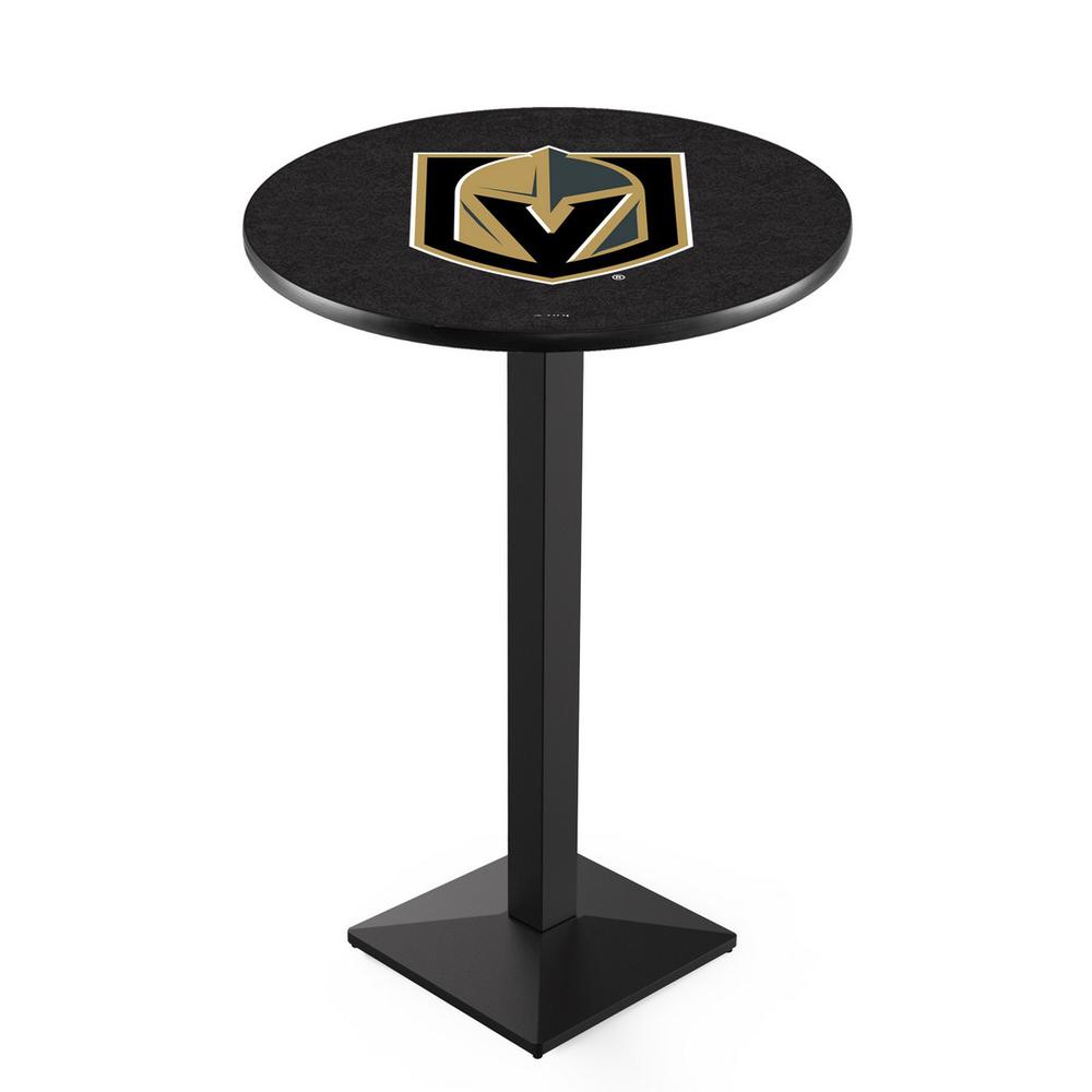 L217 Vegas Golden Knights 42' Tall - 36' Top Pub Table w/ Black Wrinkle Finish (4913). Picture 1