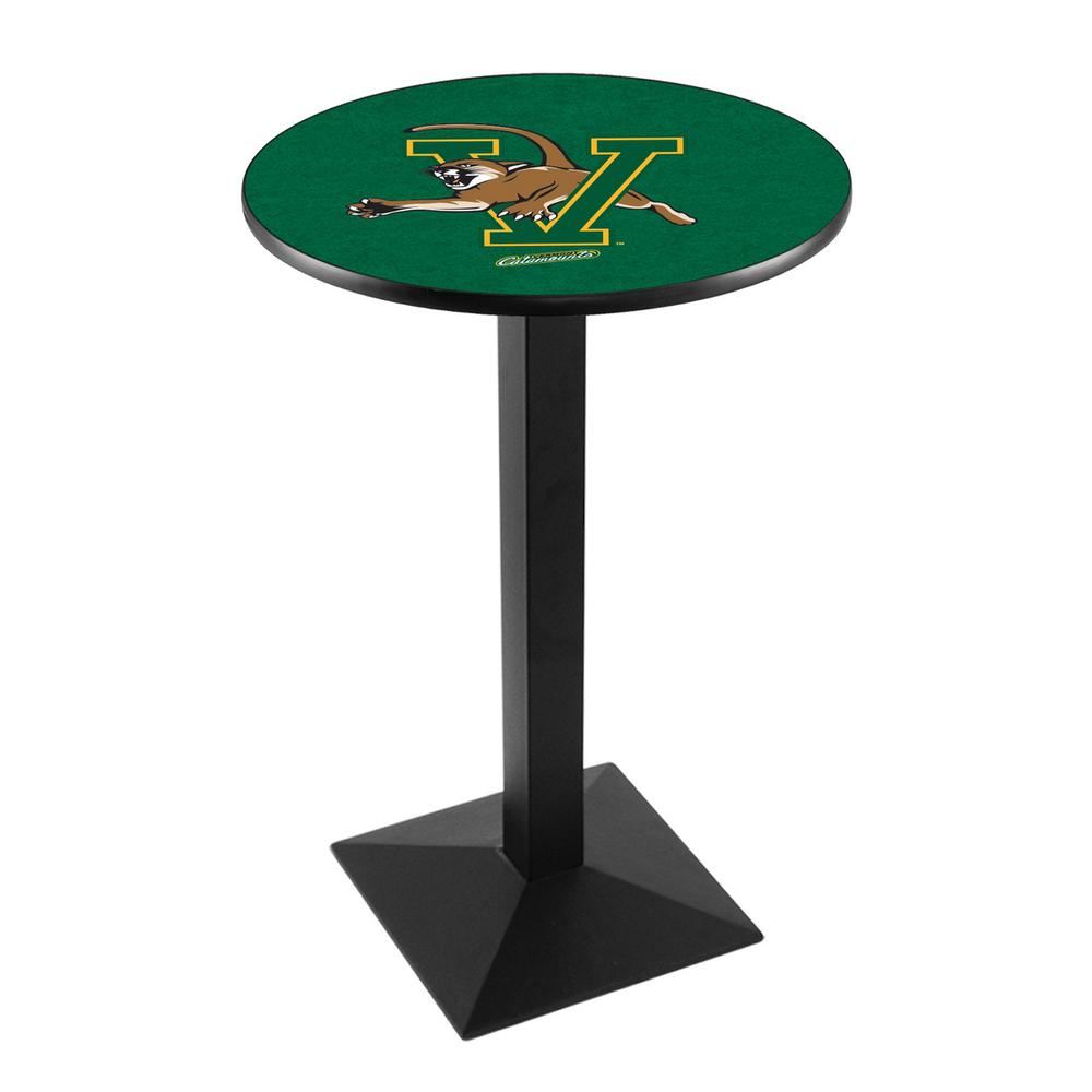 L217 University of Vermont 42" Tall - 36" Top Pub Table with Black Wrinkle Finish. Picture 1