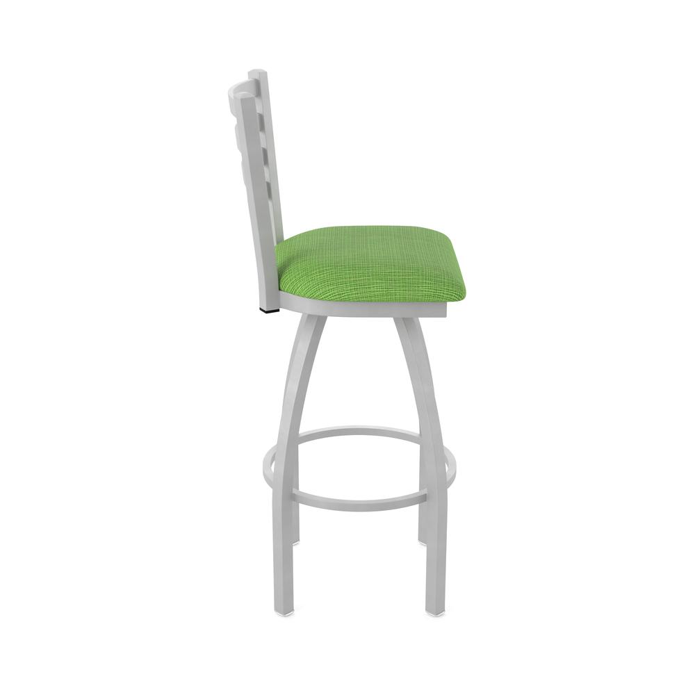 410 Jackie 36" Swivel Bar Stool with Anodized Nickel Finish and Graph Parrot Seat. Picture 4