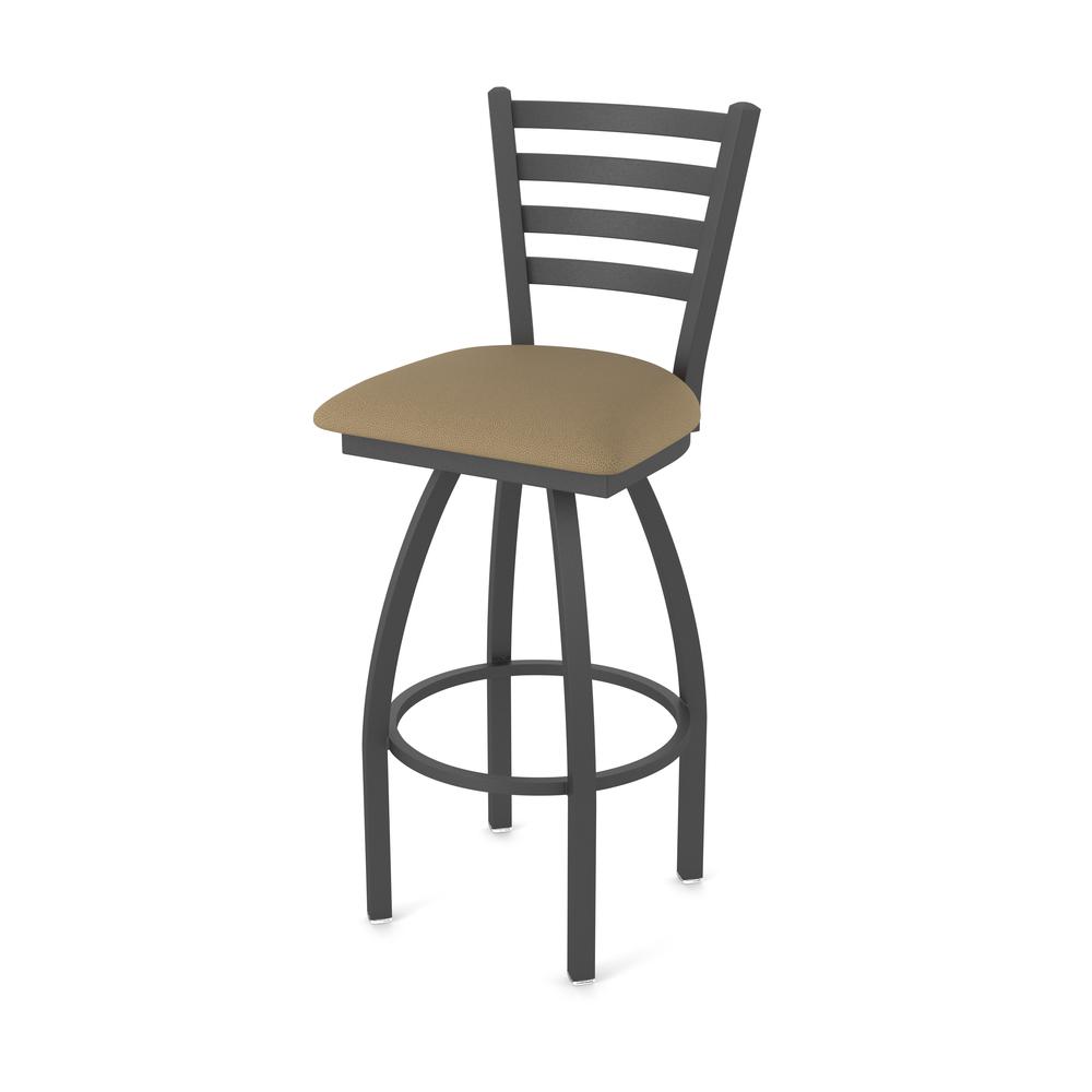 410 Jackie 36" Swivel Bar Stool with Pewter Finish and Canter Thatch Seat. Picture 1