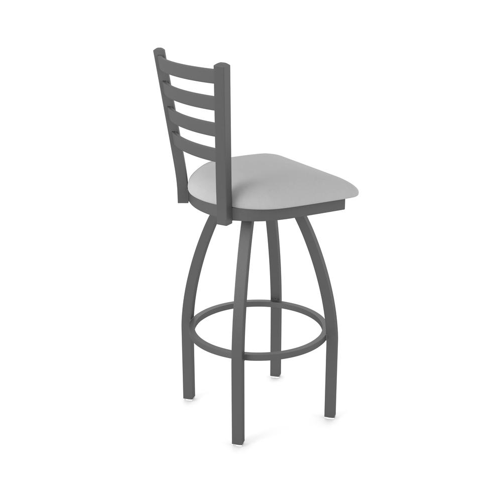 410 Jackie 36" Swivel Bar Stool with Pewter Finish and Canter Folkstone Grey Seat. Picture 2