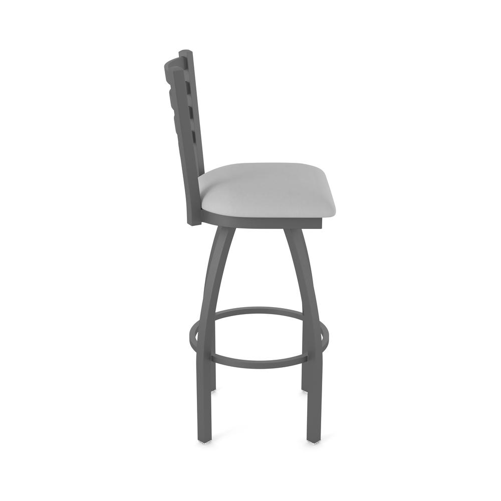 410 Jackie 36" Swivel Bar Stool with Pewter Finish and Canter Folkstone Grey Seat. Picture 4