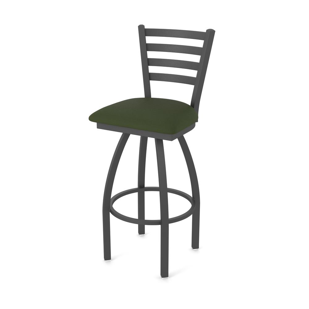 410 Jackie 36" Swivel Bar Stool with Pewter Finish and Canter Pine Seat. Picture 1