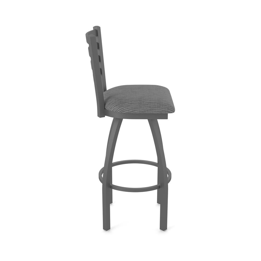 410 Jackie 36" Swivel Bar Stool with Pewter Finish and Graph Coal Seat. Picture 4
