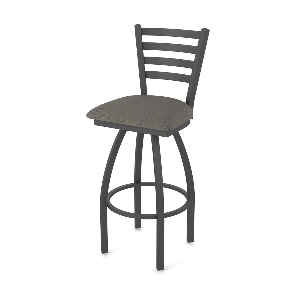 410 Jackie 36" Swivel Bar Stool with Pewter Finish and Graph Chalice Seat. Picture 1