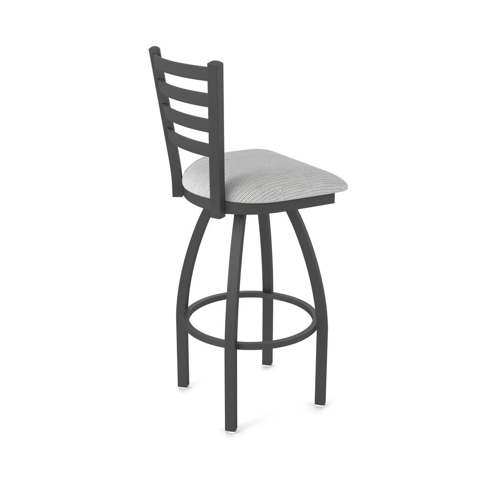 410 Jackie 36" Swivel Bar Stool with Pewter Finish and Graph Alpine Seat. Picture 2