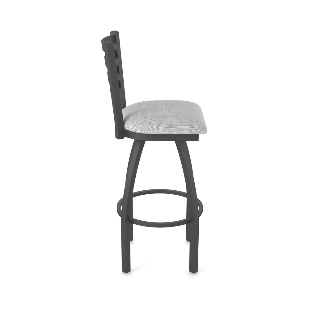 410 Jackie 36" Swivel Bar Stool with Pewter Finish and Graph Alpine Seat. Picture 4