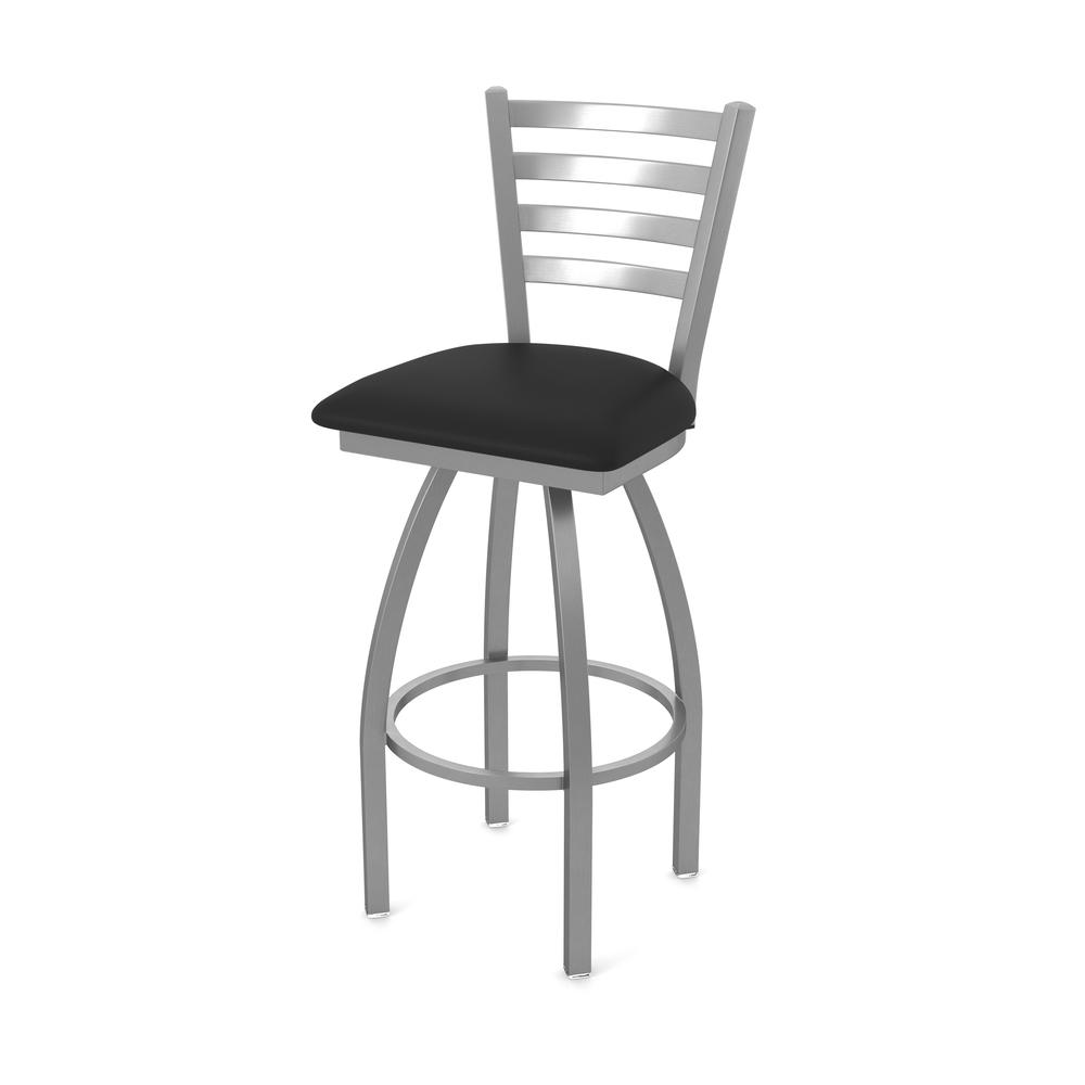 410 Jackie Stainless Steel 25" Swivel Counter Stool with Black Vinyl Seat. Picture 1