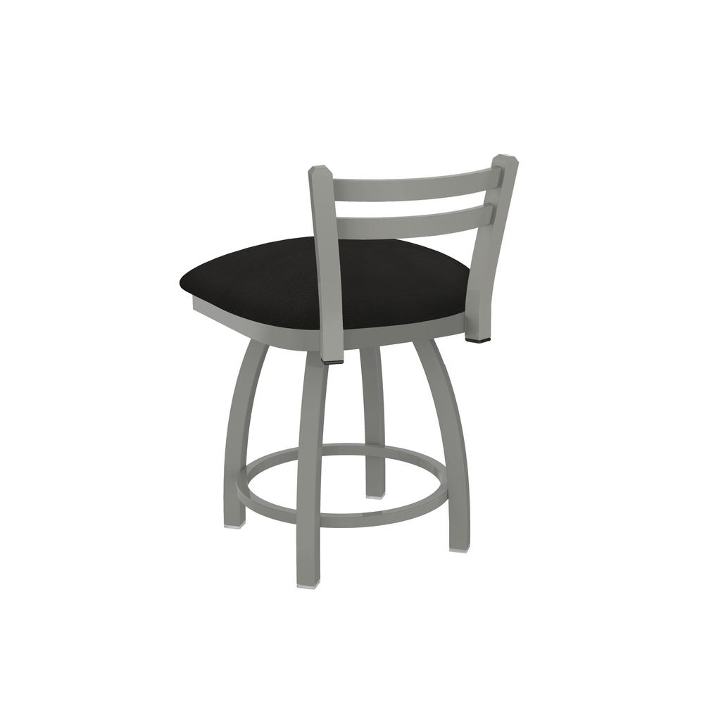 411 Jackie 18" Low Back Swivel Vanity Stool with Anodized Nickel Finish and Canter Espresso Seat. Picture 2