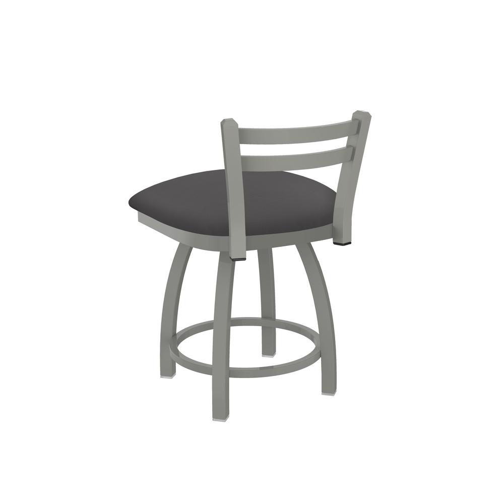 411 Jackie 18" Low Back Swivel Vanity Stool with Anodized Nickel Finish and Canter Storm Seat. Picture 2