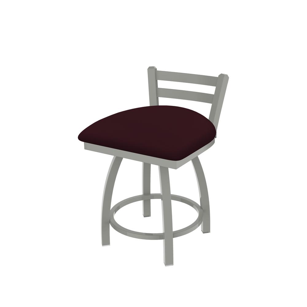 411 Jackie 18" Low Back Swivel Vanity Stool with Anodized Nickel Finish and Canter Bordeaux Seat. Picture 1