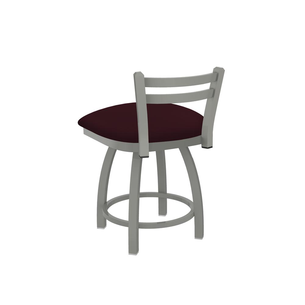 411 Jackie 18" Low Back Swivel Vanity Stool with Anodized Nickel Finish and Canter Bordeaux Seat. Picture 2