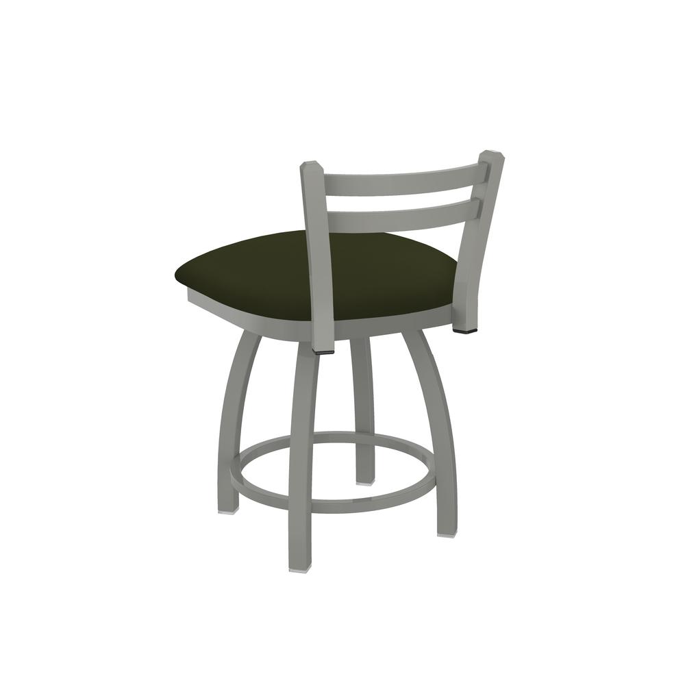 411 Jackie 18" Low Back Swivel Vanity Stool with Anodized Nickel Finish and Canter Pine Seat. Picture 2