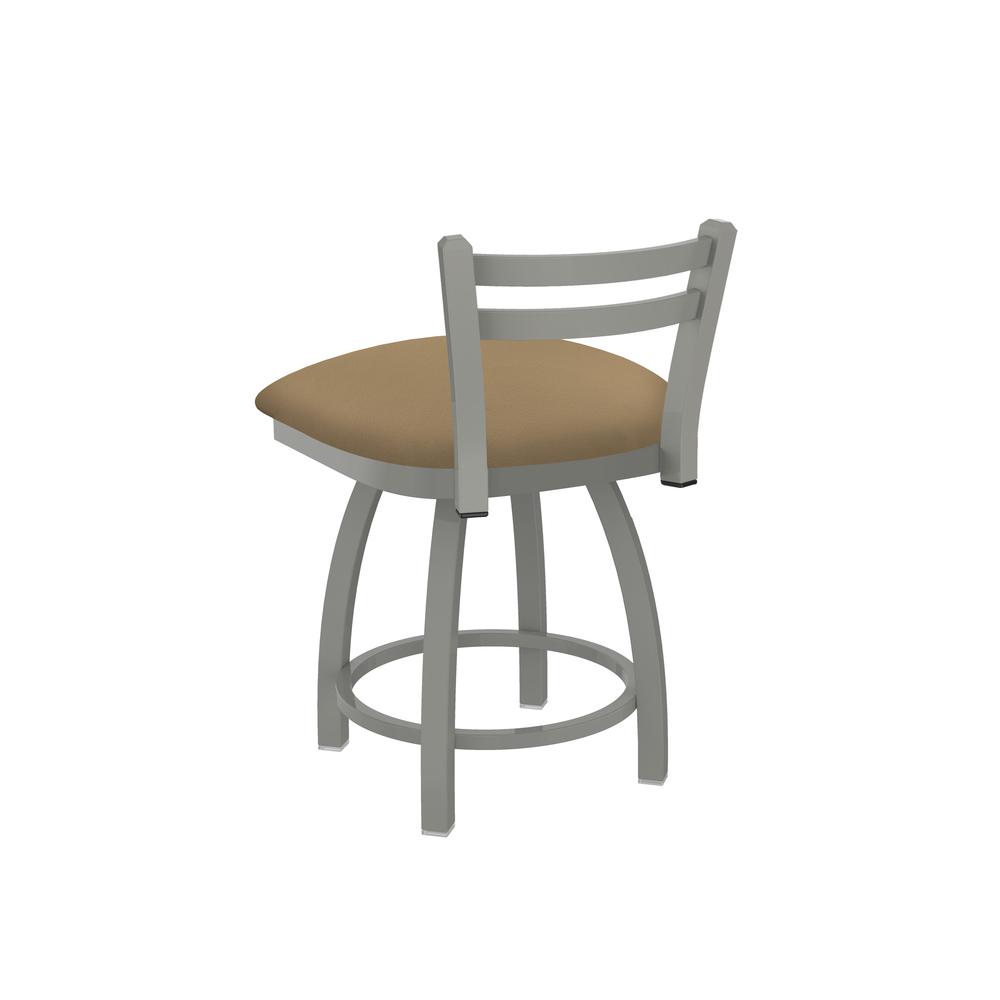 411 Jackie 18" Low Back Swivel Vanity Stool with Anodized Nickel Finish and Canter Sand Seat. Picture 2