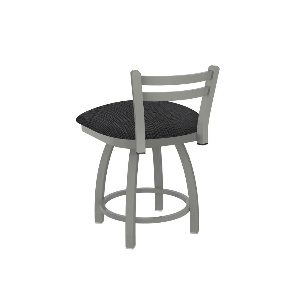 411 Jackie 18" Low Back Swivel Vanity Stool with Anodized Nickel Finish and Graph Anchor Seat. Picture 2