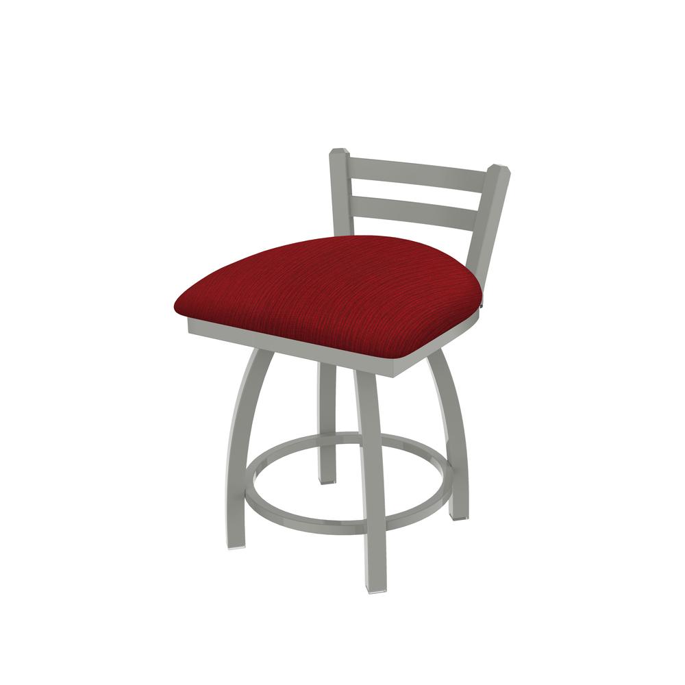 411 Jackie 18" Low Back Swivel Vanity Stool with Anodized Nickel Finish and Graph Ruby Seat. Picture 1
