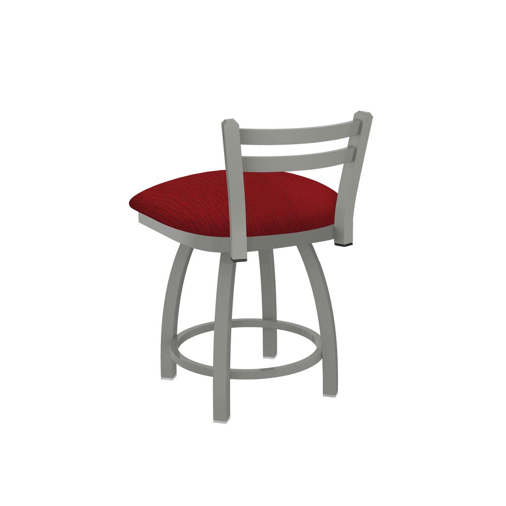411 Jackie 18" Low Back Swivel Vanity Stool with Anodized Nickel Finish and Graph Ruby Seat. Picture 3