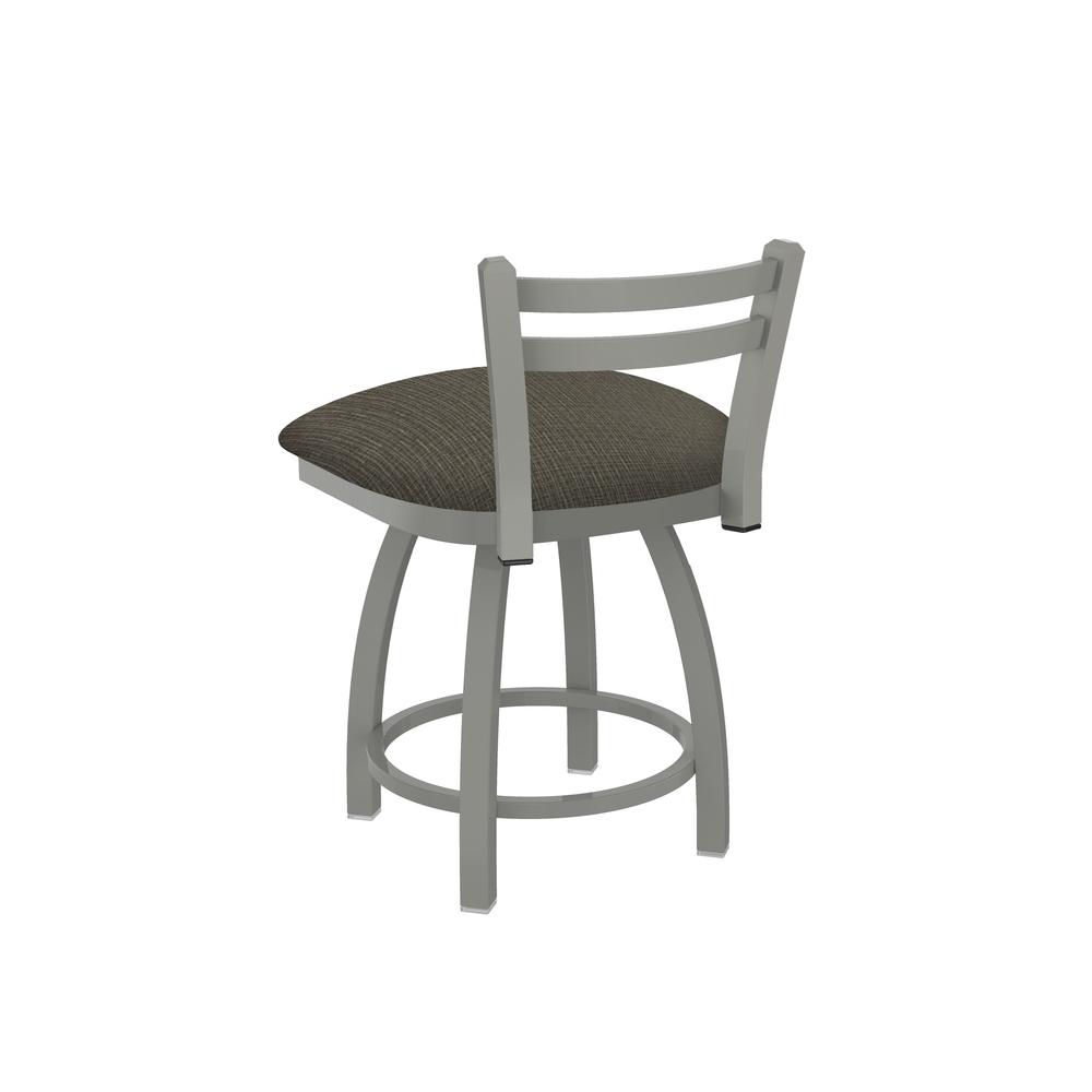 411 Jackie 18" Low Back Swivel Vanity Stool with Anodized Nickel Finish and Graph Chalice Seat. Picture 2