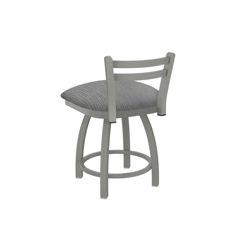 411 Jackie 18" Low Back Swivel Vanity Stool with Anodized Nickel Finish and Graph Alpine Seat. Picture 3