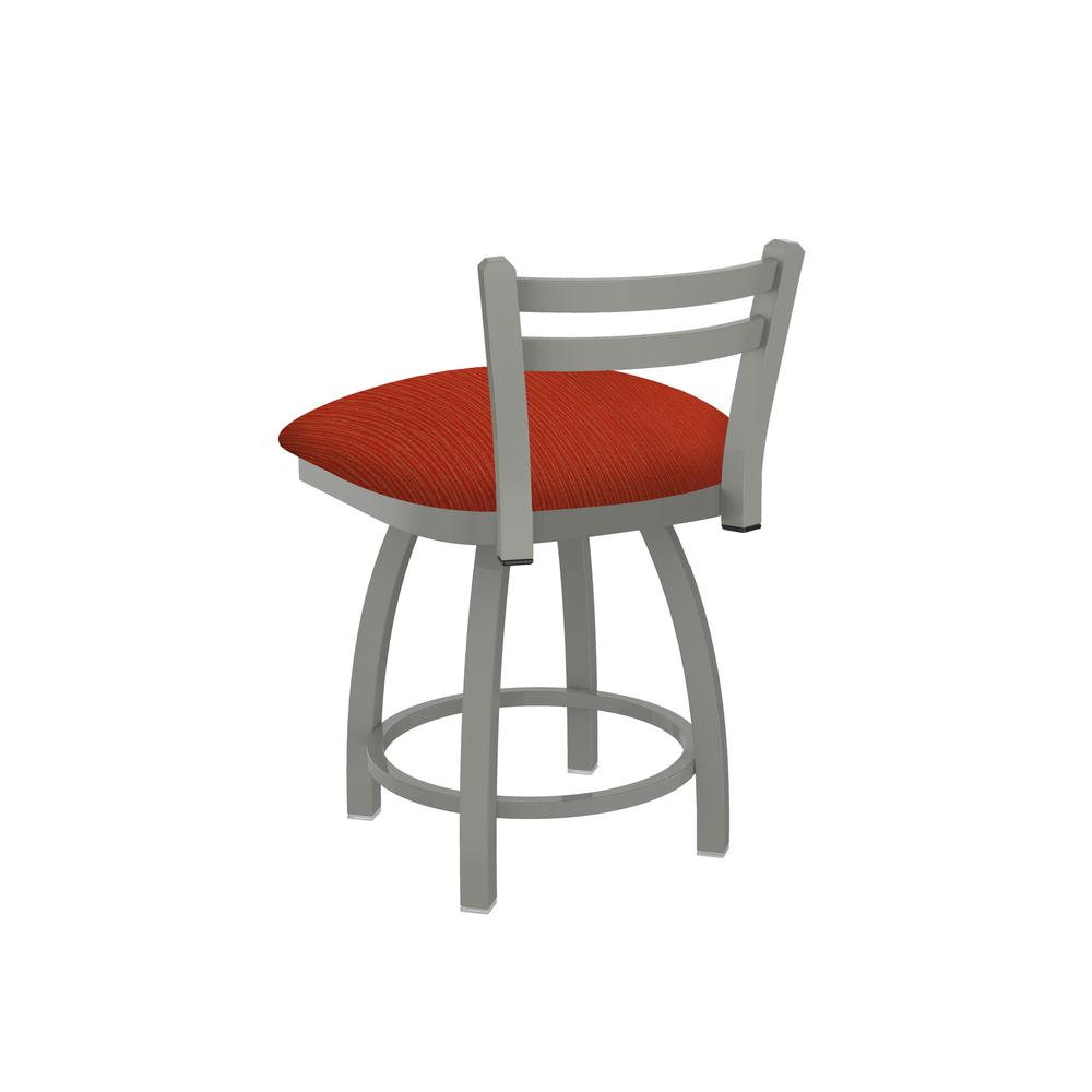 411 Jackie 18" Low Back Swivel Vanity Stool with Anodized Nickel Finish and Graph Poppy Seat. Picture 2