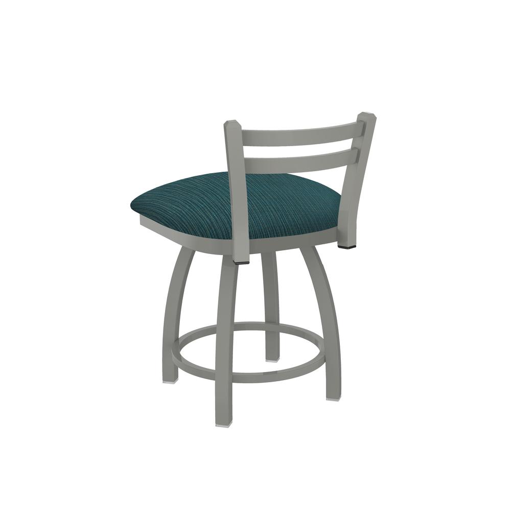 411 Jackie 18" Low Back Swivel Vanity Stool with Anodized Nickel Finish and Graph Tidal Seat. Picture 2
