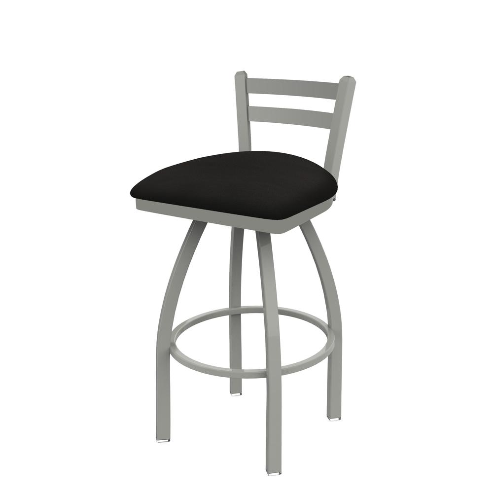 411 Jackie 30" Low Back Swivel Bar Stool with Anodized Nickel Finish and Canter Espresso Seat. Picture 1