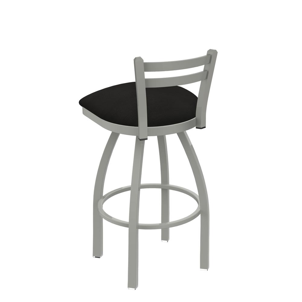 411 Jackie 30" Low Back Swivel Bar Stool with Anodized Nickel Finish and Canter Espresso Seat. Picture 2