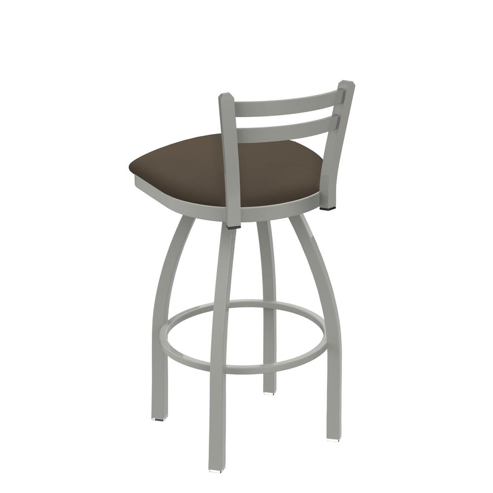 411 Jackie 30" Low Back Swivel Bar Stool with Anodized Nickel Finish and Canter Earth Seat. Picture 2